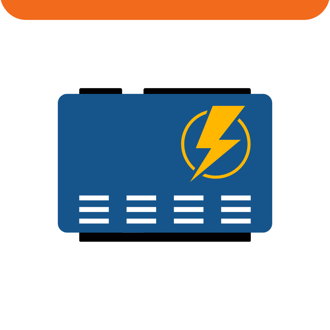 Ícone de Motor/Gerador e Raio - Geração de Energia e Peças SYR Equipamentos